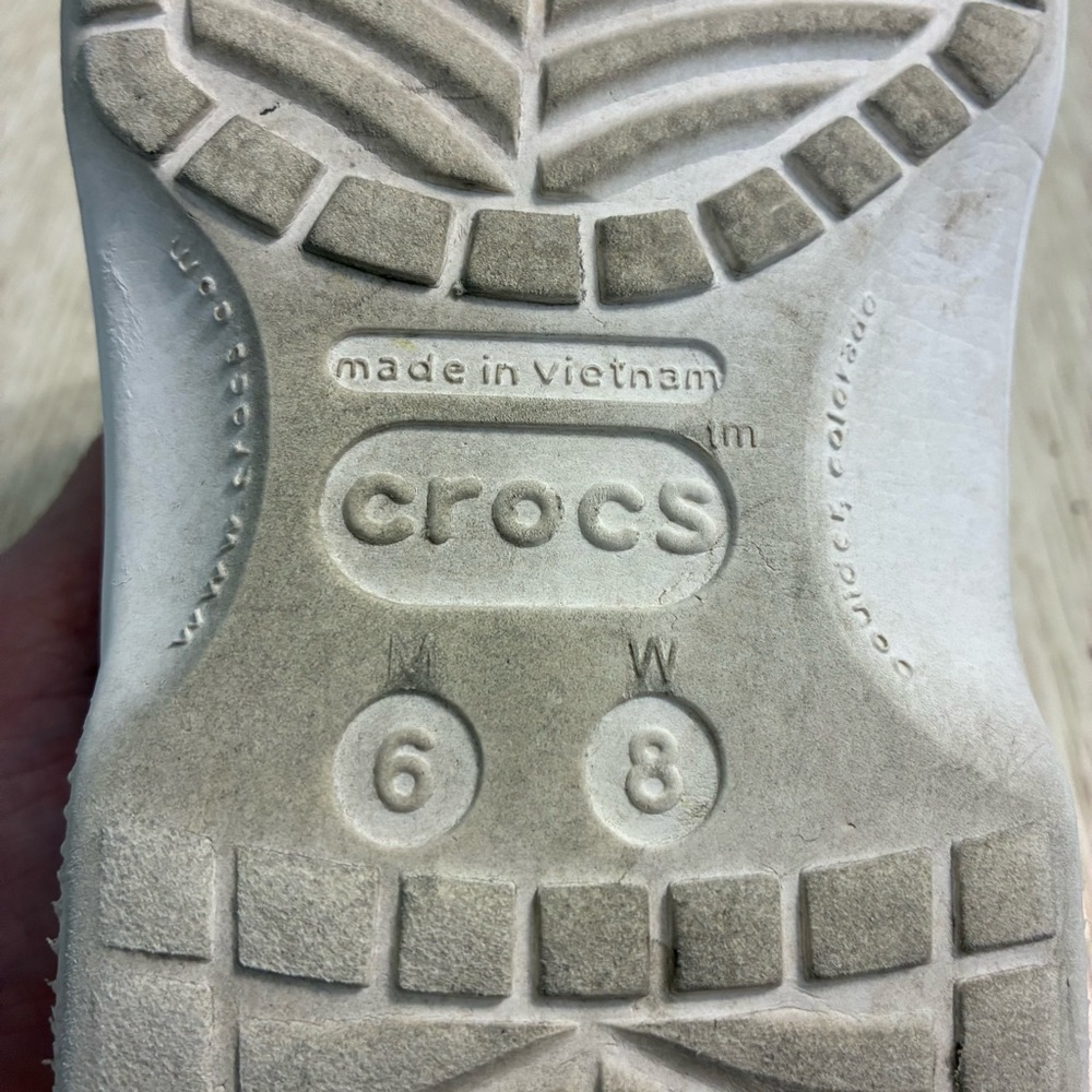 Crocs Classic Baya Fur Lined Clogs Shoes (White/Grey) - Picture 12 of 14